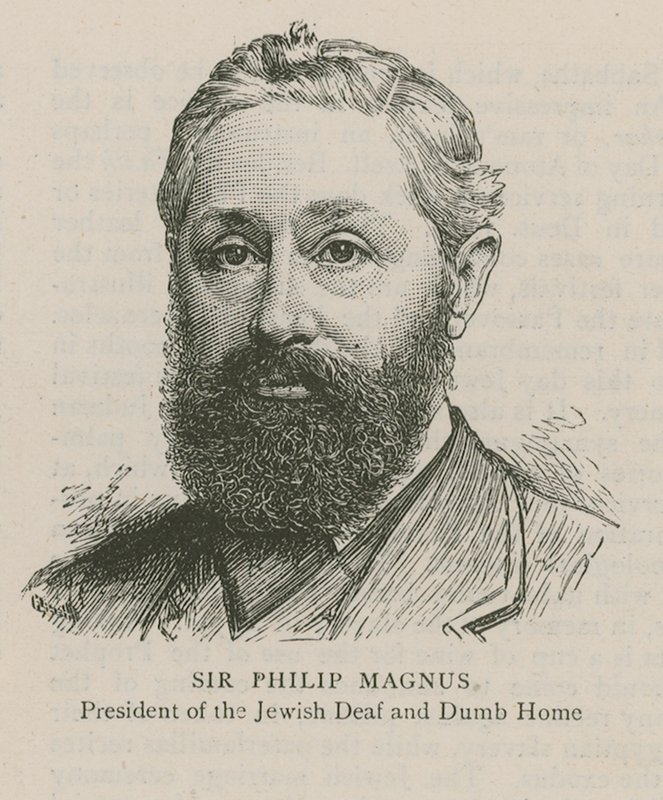 Sir Philip Magnus, Presidente del Hogar Judío para Sordos y Mudos de English School