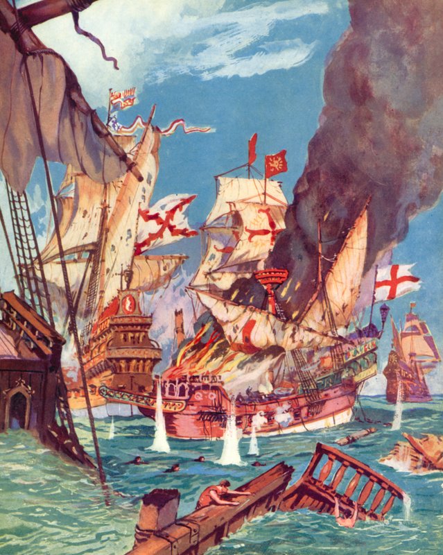 Sir Richard Grenville, Batalla de Flores de English School