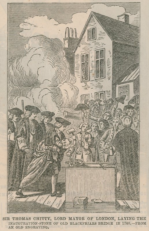 Sir Thomas Chitty colocando la piedra de inauguración de English School