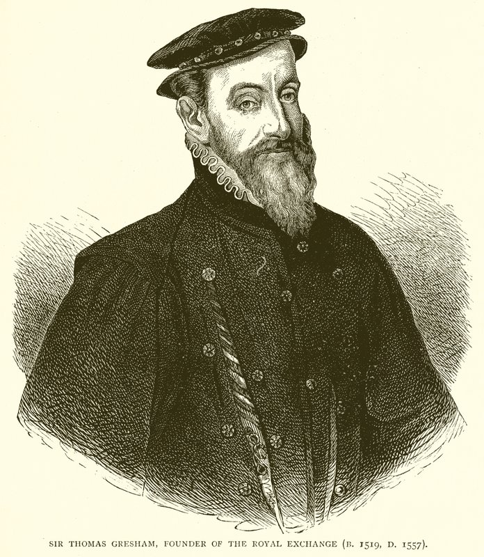 Sir Thomas Gresham, fundador de la Bolsa Real (N. 1519, M. 1557) de English School
