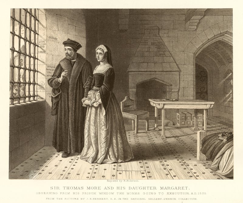 Sir Thomas More y su hija Margaret de English School