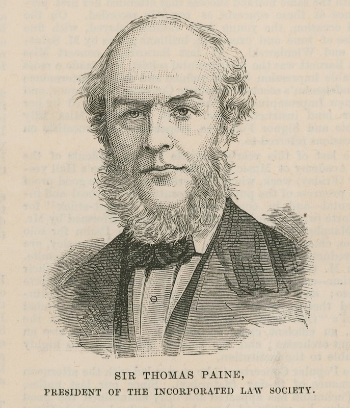 Sir Thomas Paine, presidente de la Sociedad de Derecho Incorporada de English School