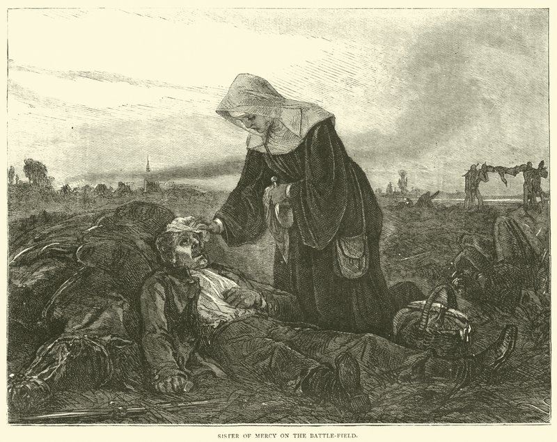 Hermana de la Misericordia en el campo de batalla, septiembre 1870 de English School