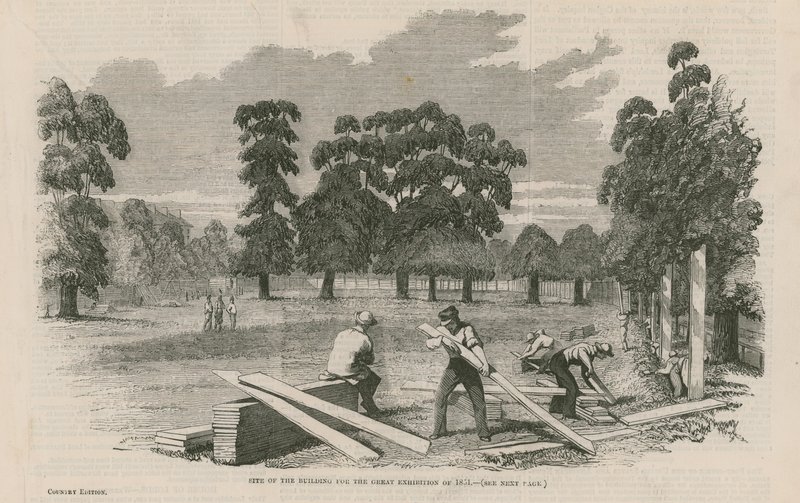 Sitio del edificio para la Gran Exposición de 1851 de English School