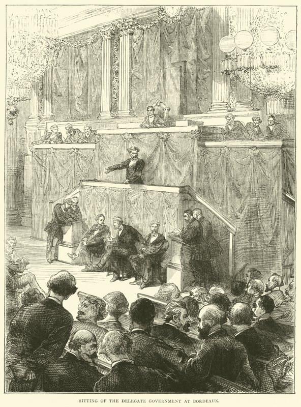 Sesión del Gobierno Delegado en Burdeos, diciembre 1870 de English School