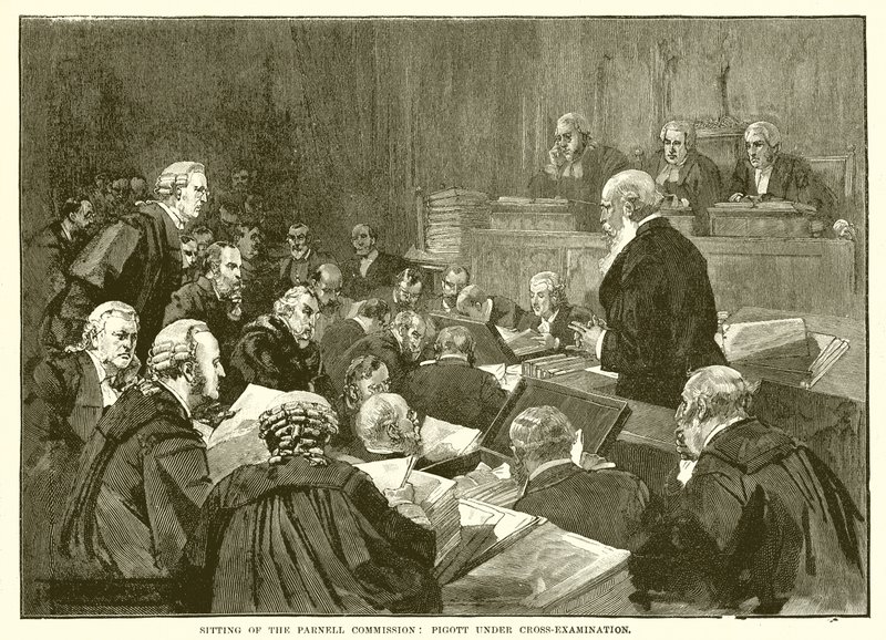 Sesión en la Comisión Parnell: Pigott bajo Interrogatorio de English School