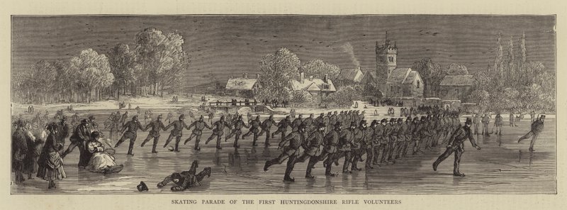 Desfile de patinaje de los primeros voluntarios de rifles de Huntingdonshire de English School