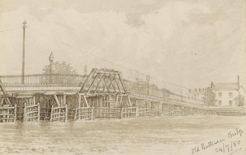 Boceto del viejo Puente de Battersea de English School
