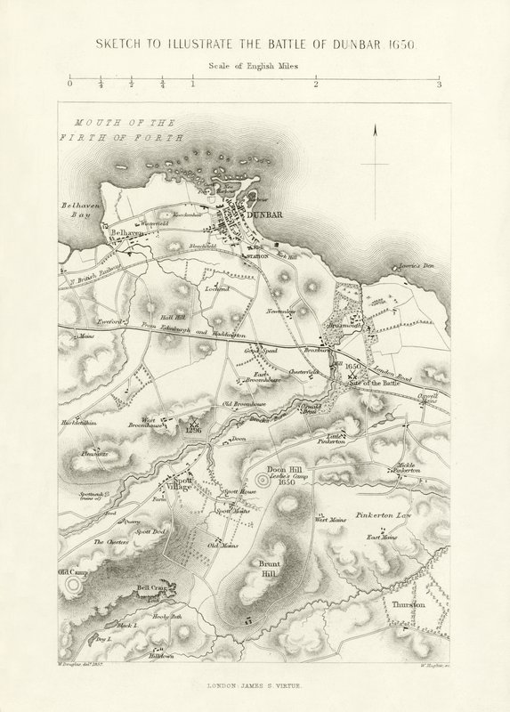 Boceto para ilustrar la Batalla de Dunbar, 1650 de English School