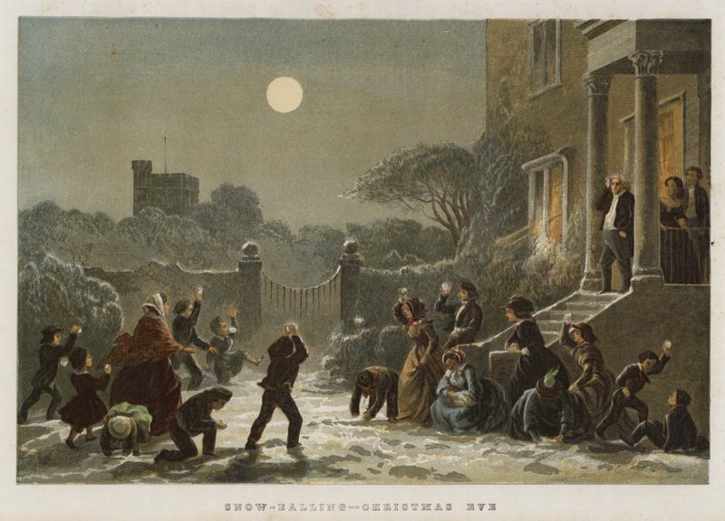 Bola de nieve, Nochebuena (cromolito) de English School