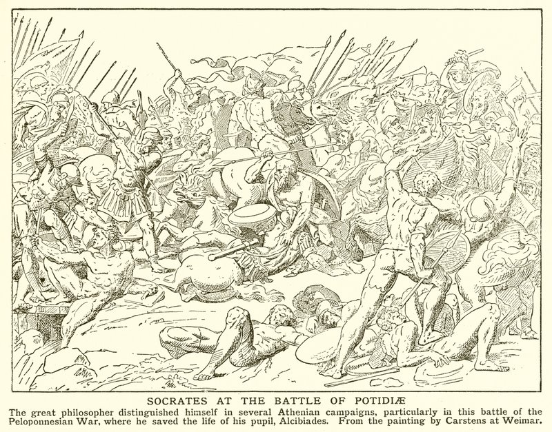 Sócrates en la batalla de Potidea de English School