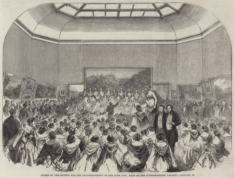 Soiree de la Sociedad para el Fomento de las Bellas Artes, celebrada en la Galería de Suffolk-Street, 26 de Enero de English School