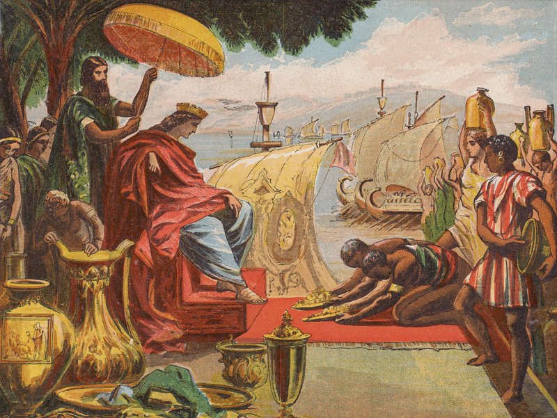 Salomón en su gloria (litografía en color) de English School