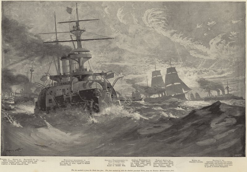 Algunos barcos de guerra rusos de English School