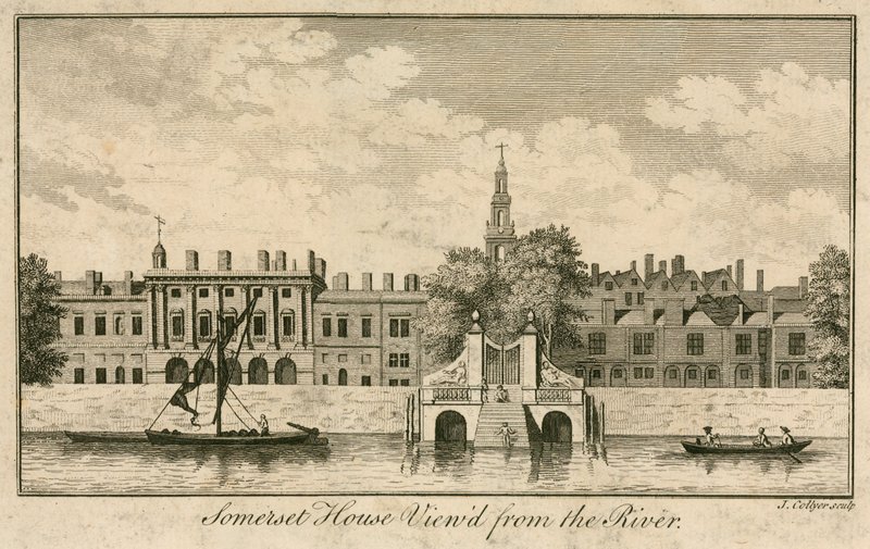 Somerset House, The Strand, Londres, visto desde el río Támesis de English School