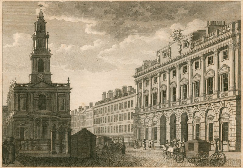 Somerset House y St Mary-le-Strand, The Strand, Londres de English School