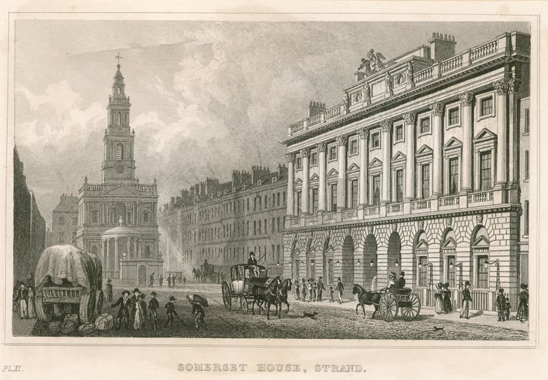 Somerset House y St Mary-le-Strand, The Strand, Londres de English School