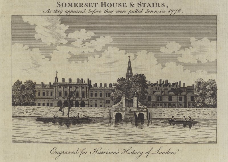 Somerset House y Escaleras, Londres, como aparecían antes de ser demolidas en 1776 de English School