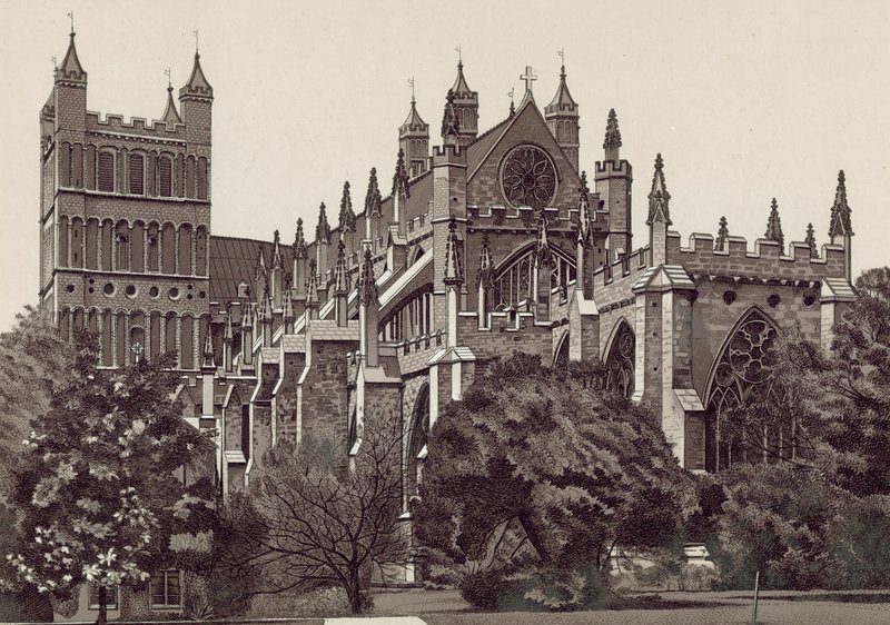 Sureste, Catedral de Exeter (litografía) de English School