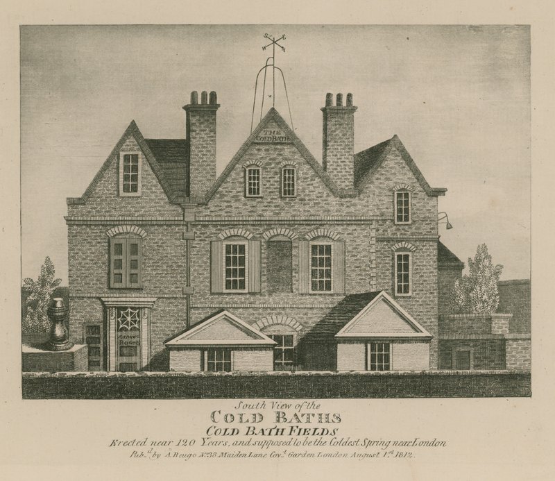 Vista sur de los baños fríos, Cold Bath Fields de English School