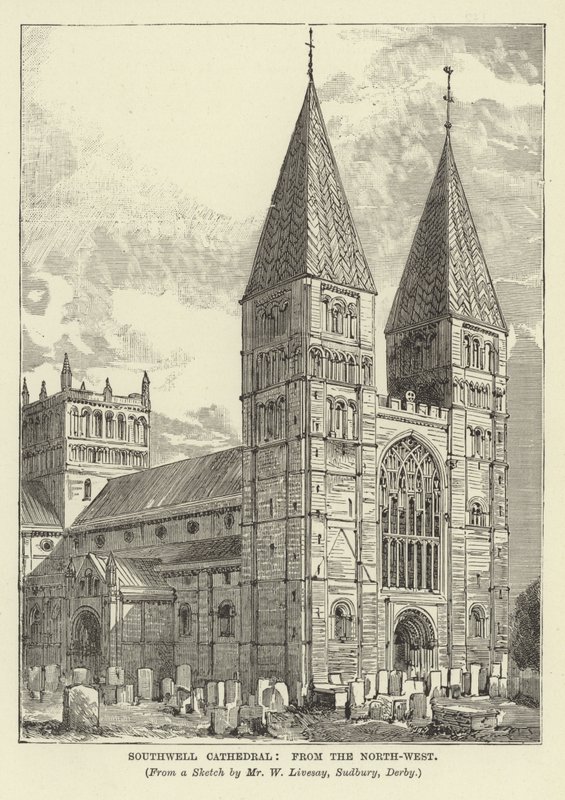 Catedral de Southwell, desde el noroeste de English School
