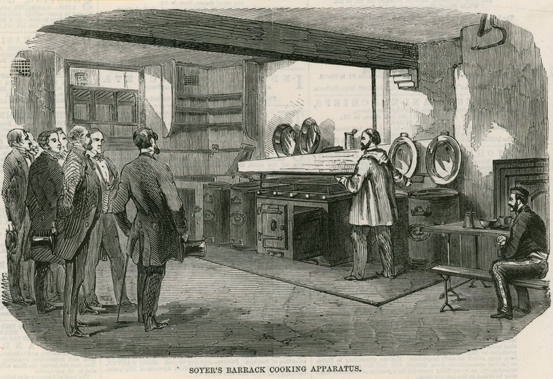 Aparato de cocina de barracones de Soyer de English School