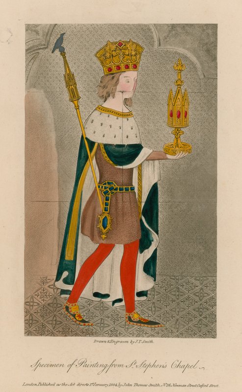 Especímen de pintura de la Capilla de San Esteban de English School