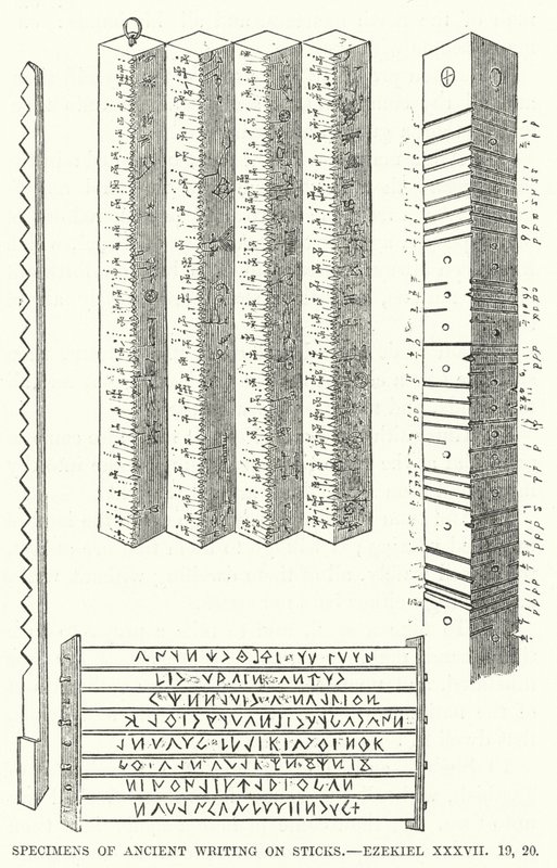 Especímenes de escritura antigua en palos, Ezequiel XXXVII de English School