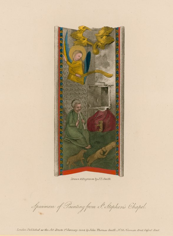 Especímenes de pintura de la Capilla de San Esteban de English School