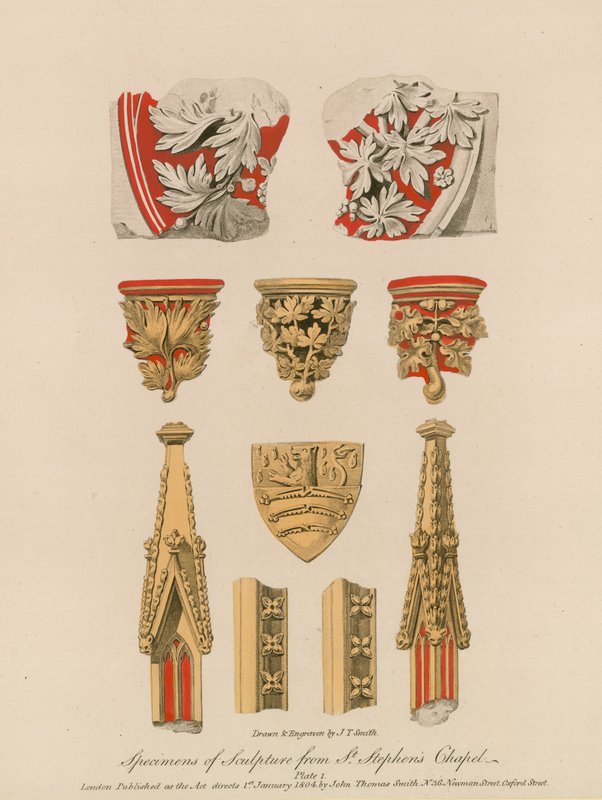 Especímenes de escultura de la Capilla de San Esteban de English School