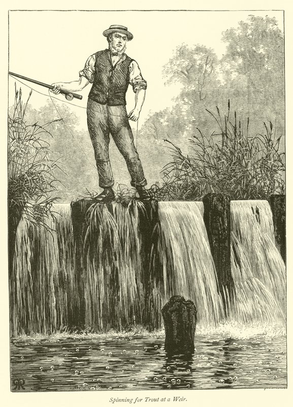 Pescando truchas en un azud de English School
