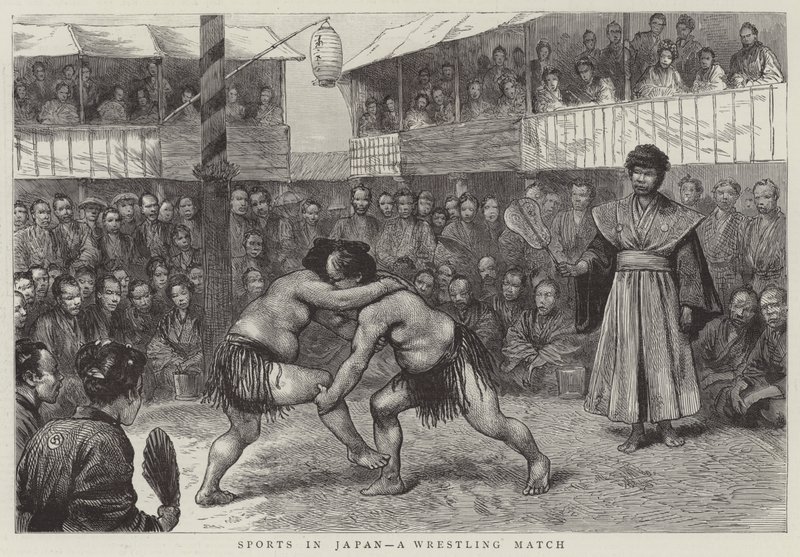 Deportes en Japón, un combate de lucha de English School
