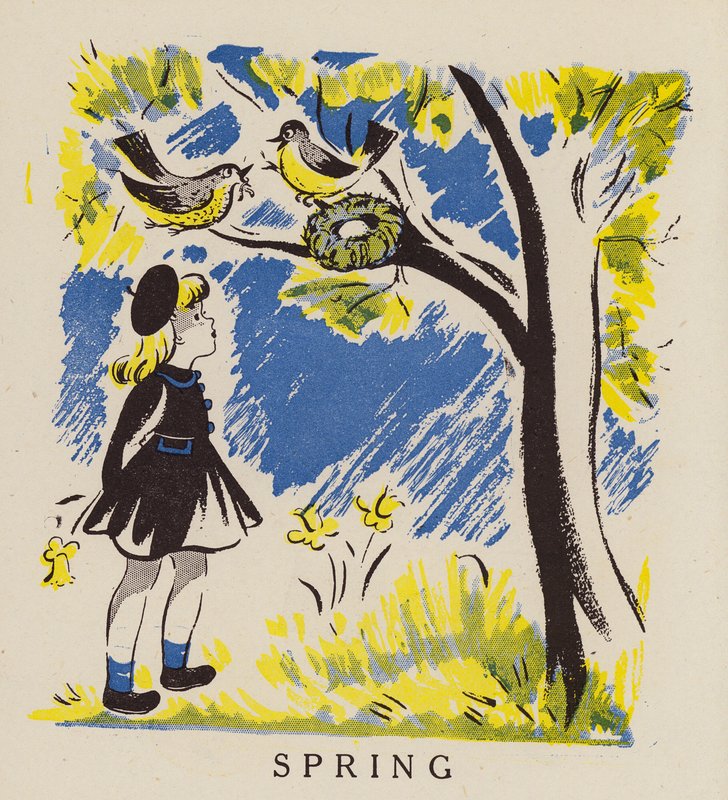 Primavera (litografía en color) de English School