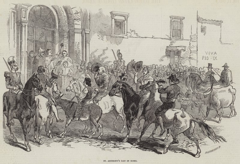 Día de San Antonio en Roma (grabado) de English School