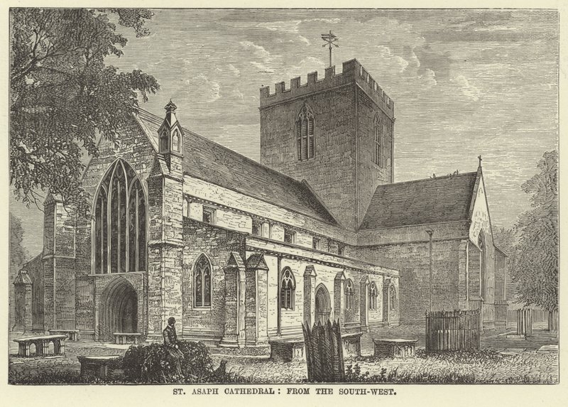 Catedral de St Asaph, desde el suroeste de English School