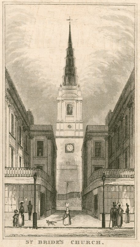 Iglesia de St Brides, Fleet Street, Londres de English School