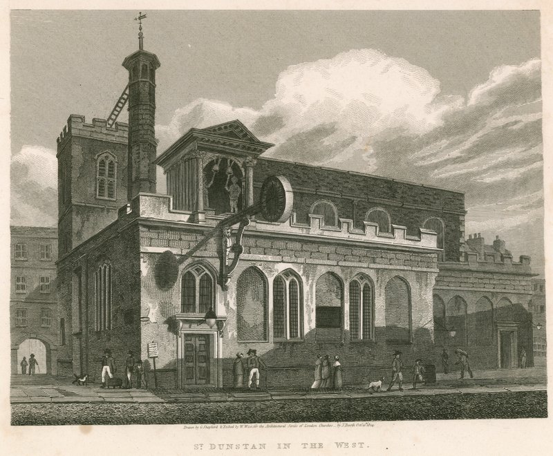 St Dunstan en el Oeste; Iglesia de St Dunstans, Fleet Street, Londres de English School