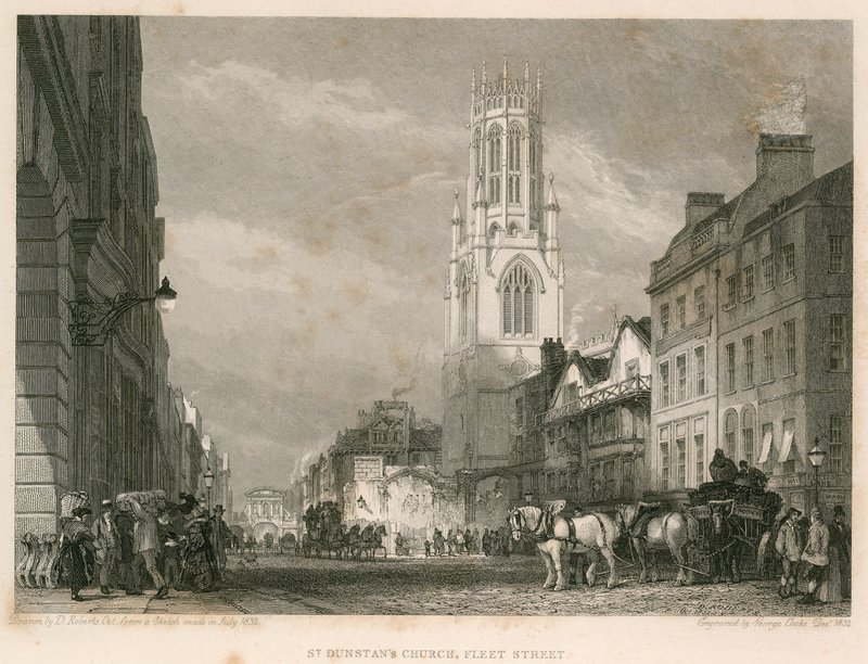 Iglesia de St Dunstans, Fleet Street, Londres de English School