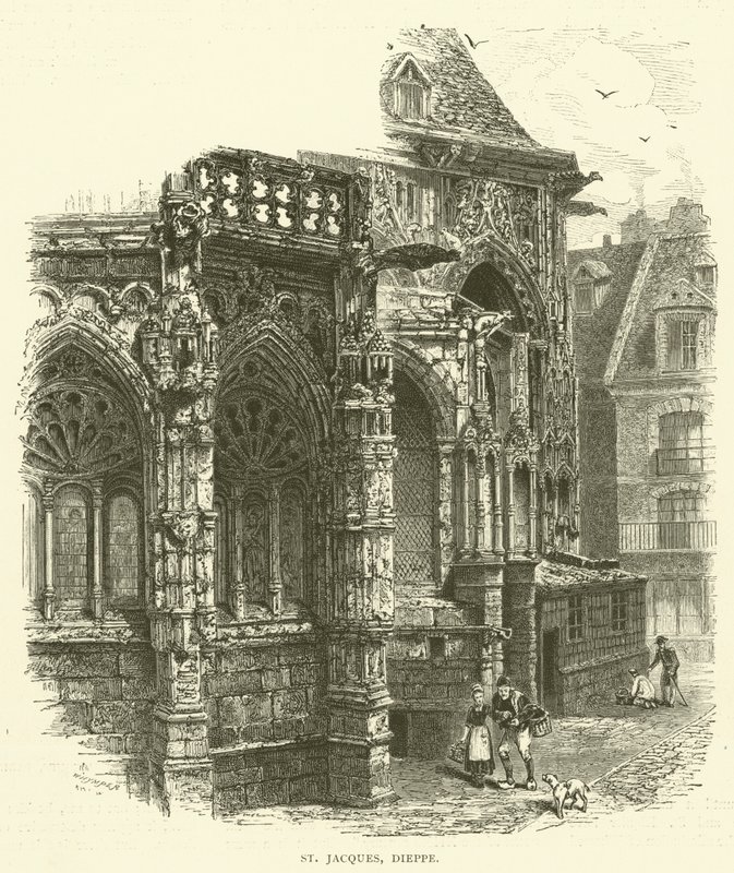 St Jacques, Dieppe (grabado) de English School