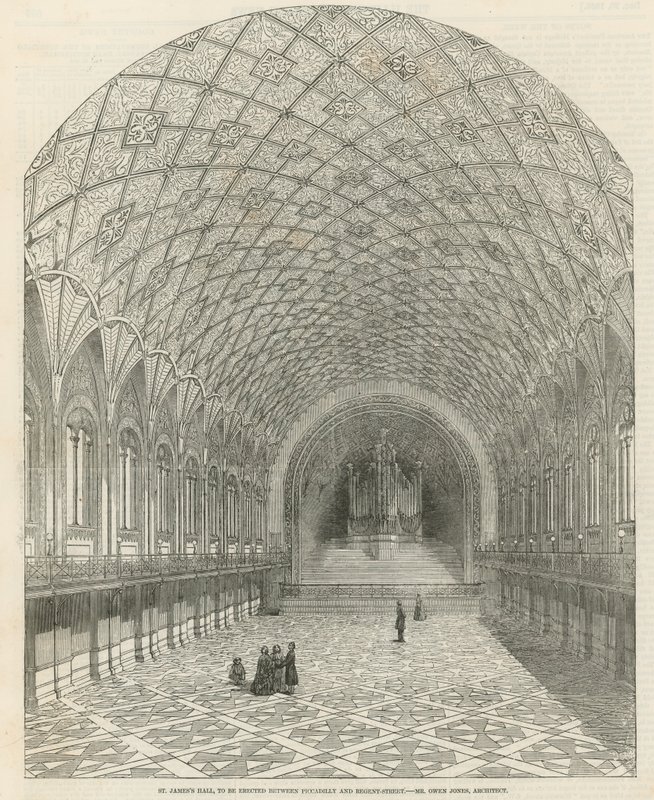 St Jamess Hall, a ser erigido entre Picadilly y Regent Street de English School