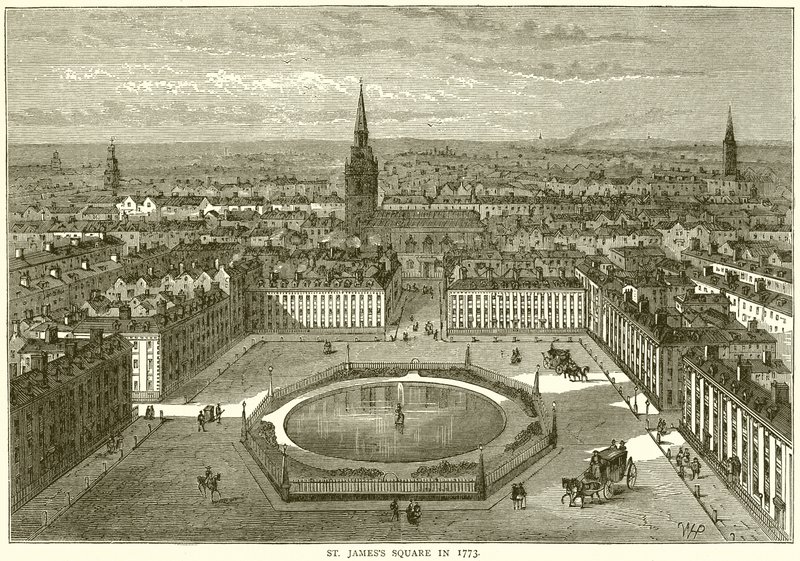 St. Jamess Square en 1773 de English School