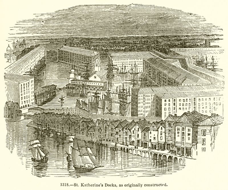 Diques de Santa Catalina, como originalmente construidos de English School