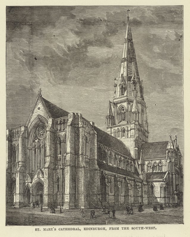 Catedral de St Mary, Edimburgo, desde el suroeste de English School