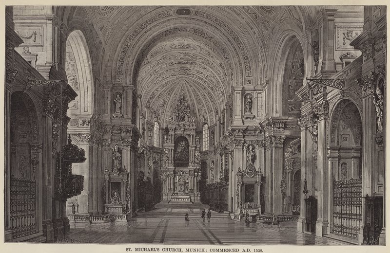 Iglesia de San Miguel, Múnich, comenzada en 1538 d.C. de English School