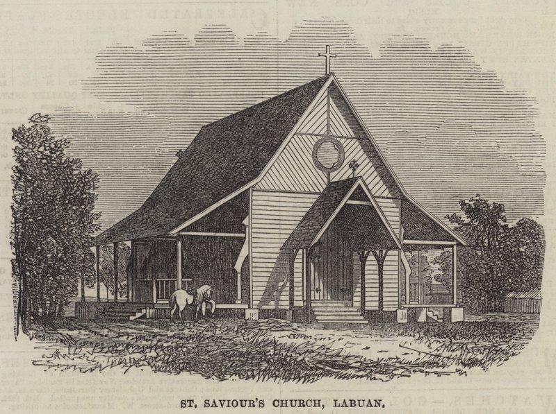 Iglesia de San Salvador, Labuan (grabado) de English School