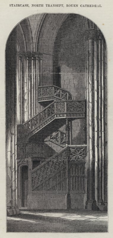 Escalera, transepto norte, Catedral de Rouen de English School