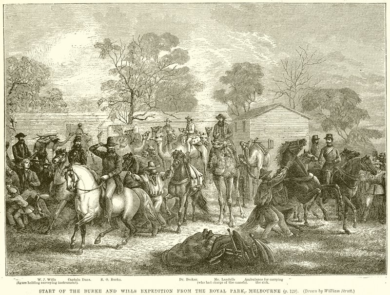 Inicio de la expedición de Burke y Wills desde el Royal Park, Melbourne de English School
