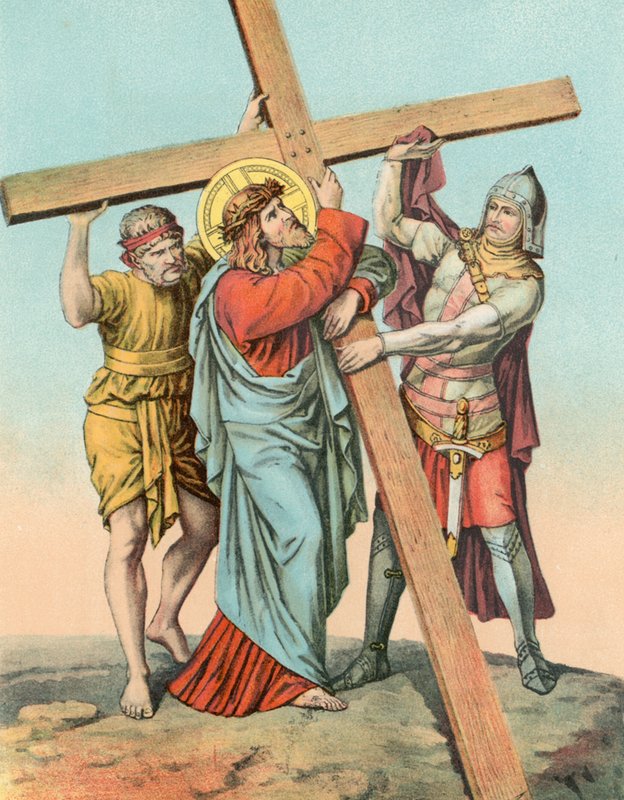 Estación II Cristo toma la cruz sobre su hombro de English School
