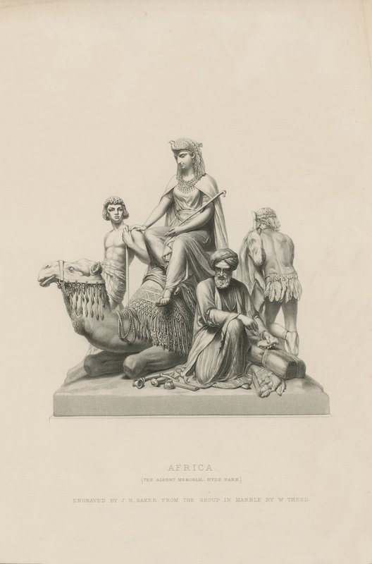 Estatua que representa África que adorna el Albert Memorial de English School