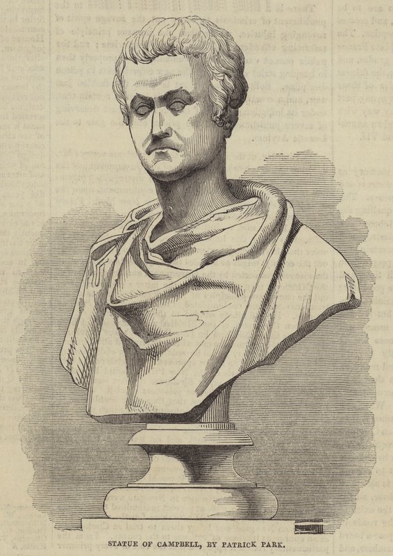 Estatua de Campbell, por Patrick Park (grabado) de English School